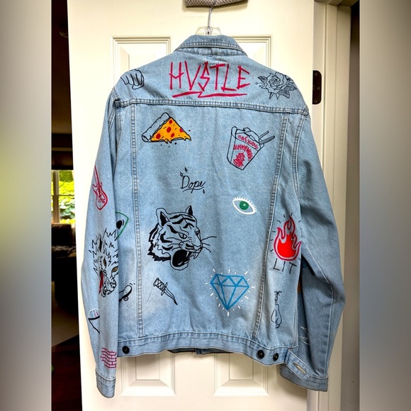 Brooklyn Cloth Denim Jacket with Graphic Detail - Picture 2 of 4